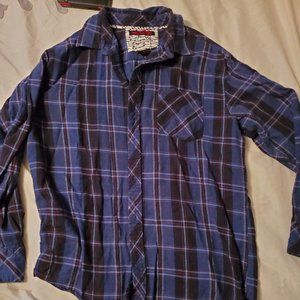Blue and Red plaid button up